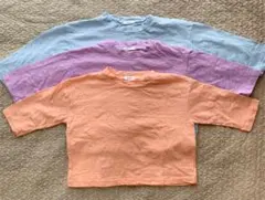 韓国子供服　ロンT    オレンジ　80