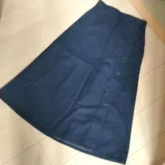 GU レディース デニム Aラインロングスカート