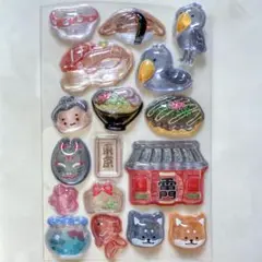 【正規品】ボンボンドロップシール 和柄 寿司 柴犬 お相撲さん 食べ物おすそ分け