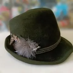 ♥最終価格♥最安値♥希少♥オリーブグリーン ウール フェルトハット♥