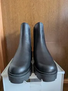 黒 サイドゴアブーツ 合成皮革