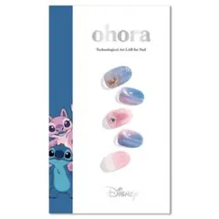 【ohora】ディズニー スティッチ エンジェル ブルー ピンク ネイル