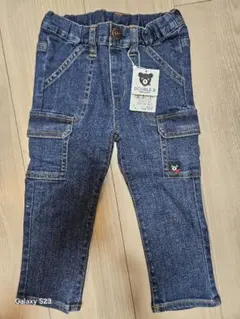 【新品タグ付き】ミキハウス DOUBLE.B デニムパンツ ウエストゴム 90