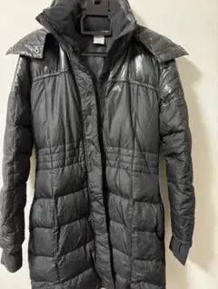 adidas ブラック ダウン　ベンチコート　ロング丈