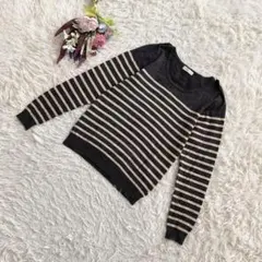 『earth music&ecology』ボーダー長袖ニット　セーター　薄手　S