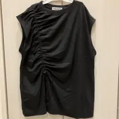 【未使用】RODEO CROWNS チュニック　ノースリーブ　黒　絞り　スリット