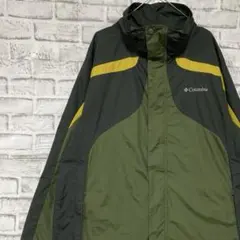 コロンビア　マウンテンパーカー　カーキL ロゴ刺繍アウトドア0206