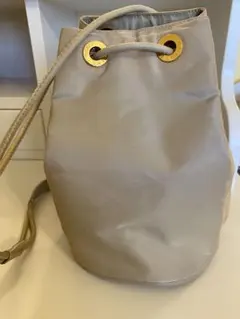 【お値下げ】セリーヌCELINEベージュ ナイロン 巾着型 ショルダーバッグ