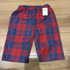 新品未使用　ハーフパンツ　半ズボン　130cm チェック柄　赤　青