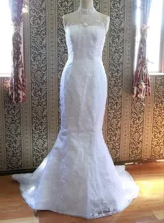 ホワイトレースマーメイドウェディングドレス