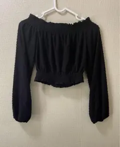 H&M トップス　ブラウス　黒　フリル