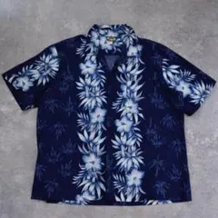 ✓【Howie】70sアロハシャツXLハワイ製リバースプリントオープンカラー