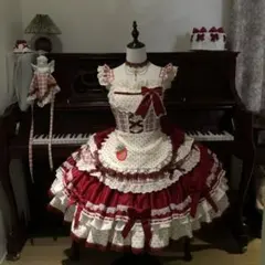 マリームーン ストロベリーミルクギンガムメイド レッド SMサイズ