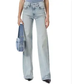 Diesel ワイドレッグ デニムパンツ ライトブルー 27インチ