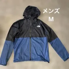 訳あり　　THE NORTH FACE フード付きナイロンジャケット M 黒/青