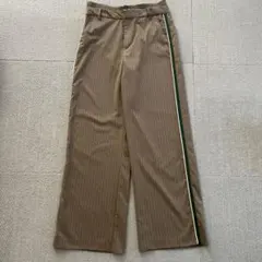 ZARA サイドライン　ストライプ ベージュ スラックス