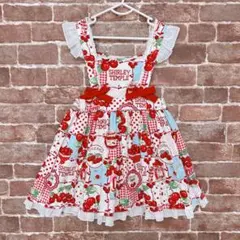 シャーリーテンプル 110センチ チェリーパッチワーク ジャンパースカート