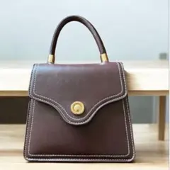 ★訳あり♪ブラウンフェイクレザー ハンドバッグ ショルダーバッグ