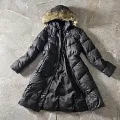 vintage ファーコート ダウン　ロング丈 ブラウン 平成ギャル Y2K