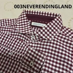 美品【003NEVERENDINGLAND】ボルドー✖️ホワイトの長袖チェック