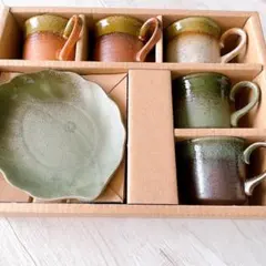 和食器★シャディ★うつわ工房★いろどり古窯★カップ＆ソーサー 5客セット