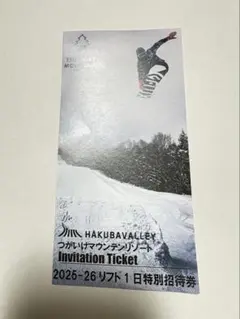 白馬つがいけマウンテンリゾート リフト引換券 1枚