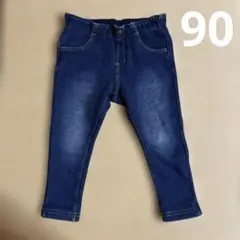 ブリーズ 裏起毛ジーンズ風ズボン