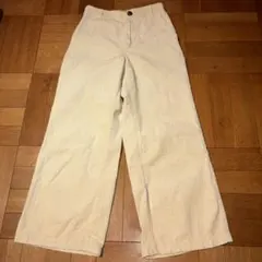 GU コーデュロイパンツ　ワイドパンツ　ホワイト　Mサイズ　アイボリー