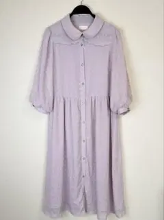 LODISPOTTO＊花柄刺繍レースワンピース ラベンダー Mサイズ 111