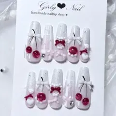 ネイルチップ‪‪♡レッド 赤 ピンク ホワイト量産型地雷韓国ワンホンイニシャル ネイルチップ‪‪♡レッド 赤 ピンク ホワイト量産型地雷韓国ワンホン‬‬