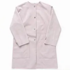 ZARA BASIC ピンク ノーカラーロングジャケット S