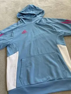 adidas パーカー　水色　女の子