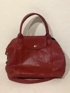 ロンシャン キュイール レザーハンドバッグ