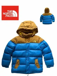 THE NORTH FACE キッズ 130 青×茶　ダウンジャケット