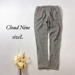 クラウドナイン テーパードパンツ ギンガムチェック ウエストゴム【L】調節紐