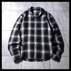 00s archive TORNADO MART オンブレチェック シャツ 黒のサムネイル