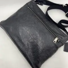 美品✨ コーチ ショルダーバッグ ビジネス レザー A4 シグネチャー 黒