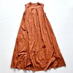 近年　セオリーリュクス　フロントタックノースリーブワンピース　マキシ丈　洗える 近年✨ セオリーリュクス フロントタックノースリーブワンピース