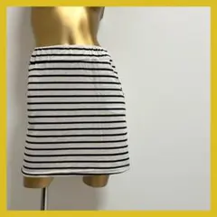 【4337】サイドポケット付き ボーダー スカート