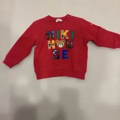 MIKI HOUSE レッド トレーナー 肩ボタン付き