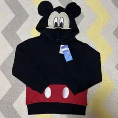 新品未使用 Disney ミッキー なりきり 耳付き 長袖 パーカー 120