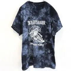 ⭐️⭐️★ タイダイ柄 半袖 クルーネック Tシャツ M 黒 灰 綿 南国 スカル