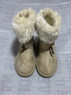 マザウェイズ ムートンブーツ ベージュリボン付き（未使用品）サイズ１７.０