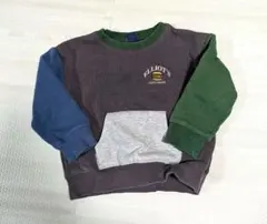 【crescent】 100cm ハンバーガー刺繍裏起毛トレーナー