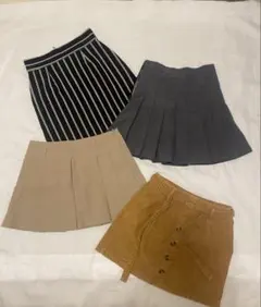 4点セット売り♡ プリーツミニスカート ベルト付き