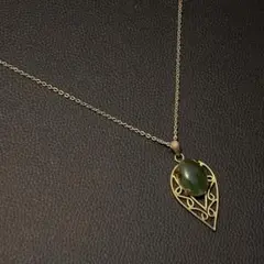 アンティーク ヴィンテージ 翡翠 ゴールド グリーン レディース ネックレス