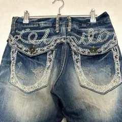 Lolita Jeans 刺繍 ローライズ ストレート デニム Y2Kのサムネイル
