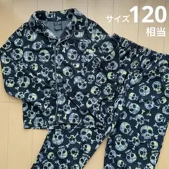 子ども用パジャマ　薄手フリース　ドクロ柄　サイズ8(120cm相当)