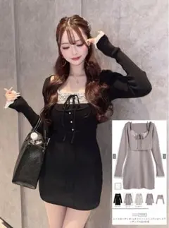 レースカーディガンキャミソールミニワンピースアンサンブル ru1613