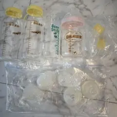 nosugi 哺乳瓶 3本セット 透明/ピンク/イエロー